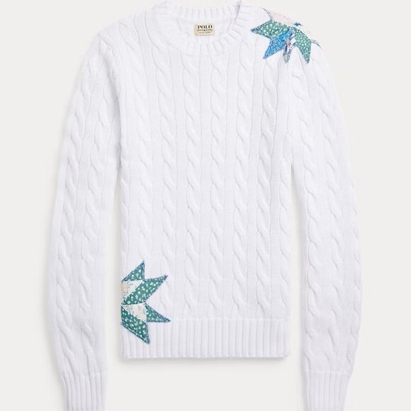 Ralph Lauren Polo Denim Supply Quilted-Motif Cable-Knit Cotton Sweater - Picture 3 of 8